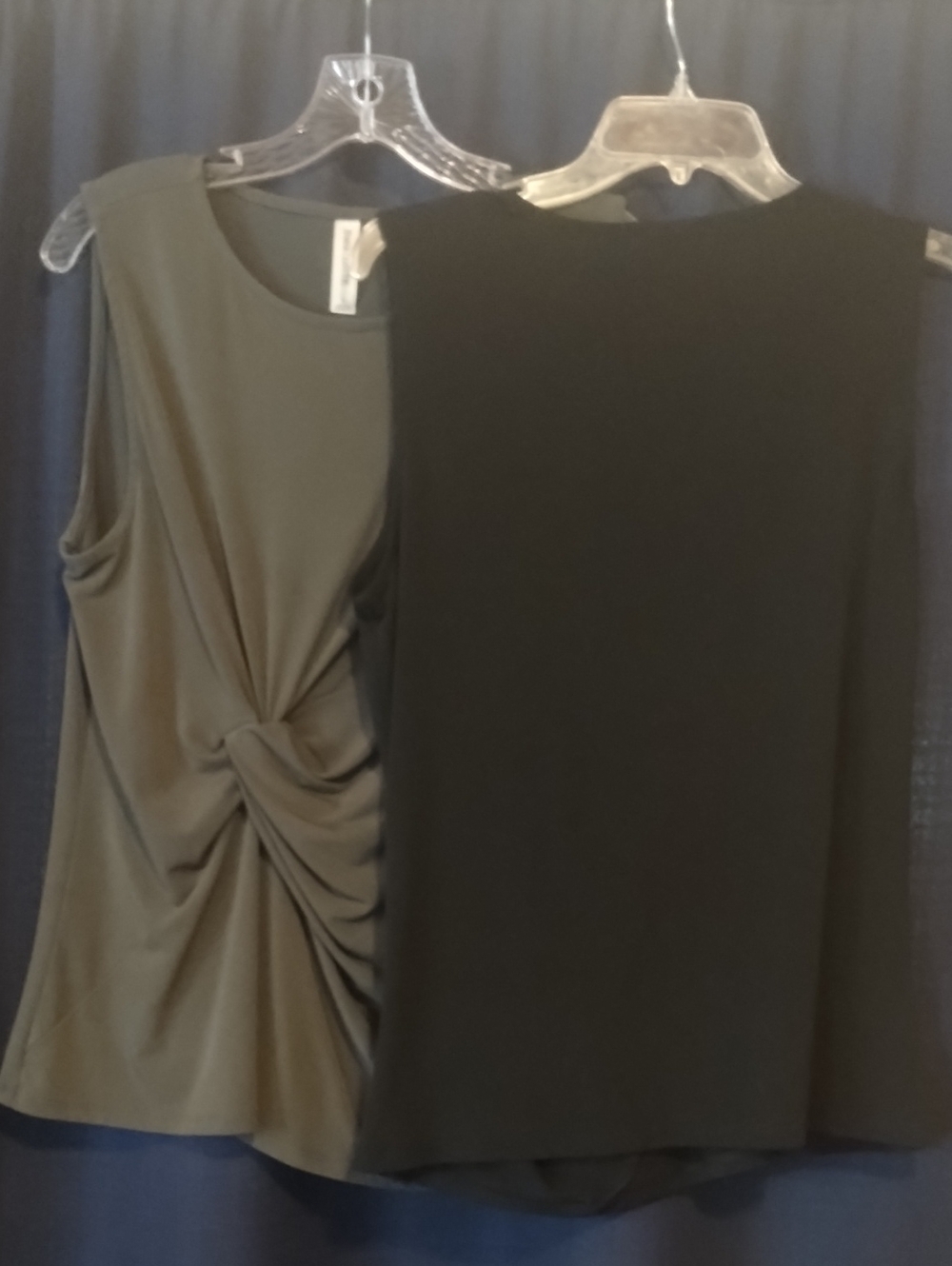 Zenana Outfitters Twist-Knot Sleeveless Tank - One Is Gray & One Is Black - Picture 2 of 4